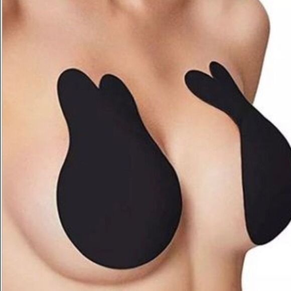 NEW Black Bras Self-Adhesive Adjustable Backless Reusable Lift Bra Cups - Picture 1 of 4